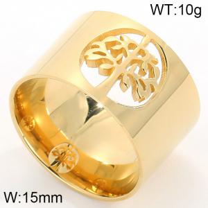 Stainless Steel Gold-plating Ring - KR34688-K