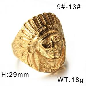 Gold cast titanium Indian ring - KR34934-L