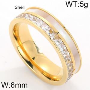 Stainless Steel Stone&Crystal Ring - KR34980-K