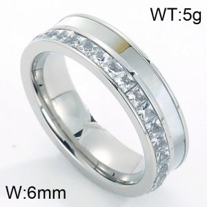 Stainless Steel Stone&Crystal Ring - KR34981-K