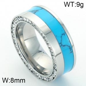 Stainless Steel Stone&Crystal Ring - KR35054-AD