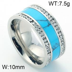 Stainless Steel Stone&Crystal Ring - KR35087-AD