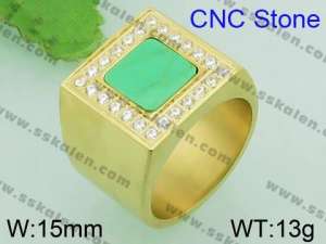 Stainless Steel Stone&Crystal Ring - KR35181-K