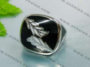 Stainless Steel Black-plating Ring - KR35275-K