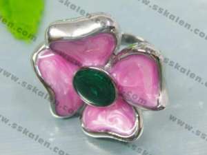 Stainless Steel Enamel Ring - KR35284-K