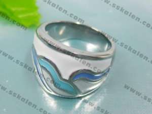 Stainless Steel Enamel Ring - KR35287-K