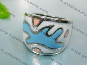 Stainless Steel Enamel Ring - KR35299-K