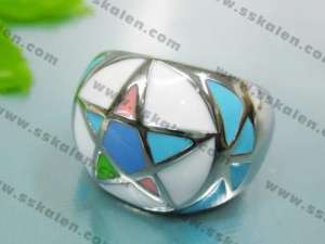 Stainless Steel Enamel Ring - KR35307-K