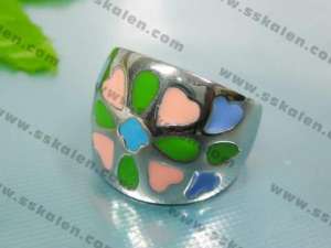 Stainless Steel Enamel Ring - KR35315-K