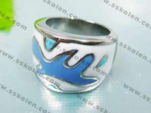 Stainless Steel Enamel Ring - KR35322-K