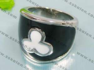 Stainless Steel Black-plating Ring - KR35343-K