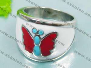 Stainless Steel Enamel Ring - KR35345-K