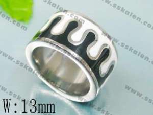 Stainless Steel Black-plating Ring - KR35352-K