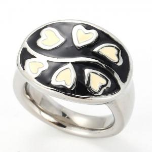 Stainless Steel Black-plating Ring - KR35354-K