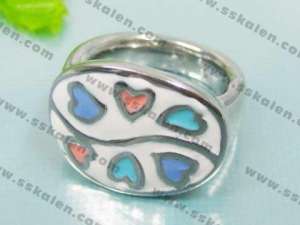 Stainless Steel Enamel Ring - KR35362-K