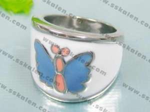 Stainless Steel Enamel Ring - KR35364-K