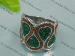 Stainless Steel Enamel Ring - KR35374-K