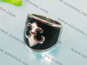 Stainless Steel Black-plating Ring - KR35406-K