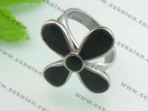 Stainless Steel Black-plating Ring - KR35414-K