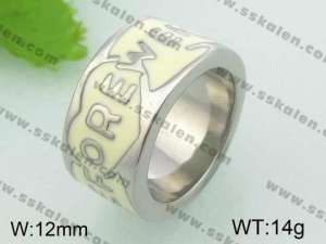 Stainless Steel Enamel Ring - KR35416-K