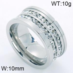 Stainless Steel Stone&Crystal Ring - KR35601-AD