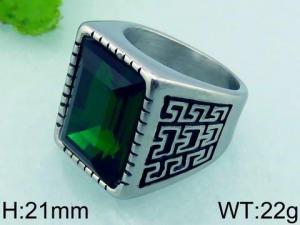 Stainless Steel Stone&Crystal Ring - KR35642-TGX