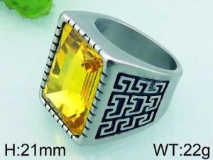 Stainless Steel Stone&Crystal Ring - KR35643-TGX