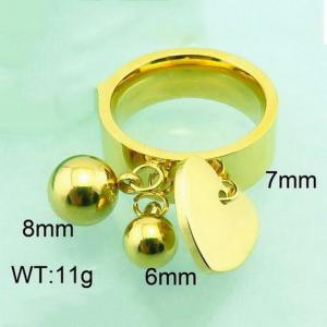 Stainless Steel Gold-plating Ring - KR35652-Z