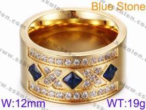 Stainless Steel Stone&Crystal Ring - KR35739-K