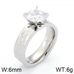 Stainless Steel Stone&Crystal Ring - KR35828-K