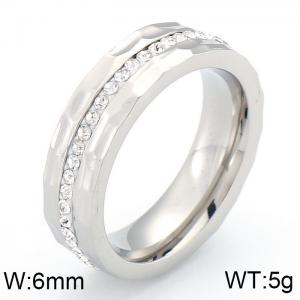 Stainless Steel Stone&Crystal Ring - KR35832-K