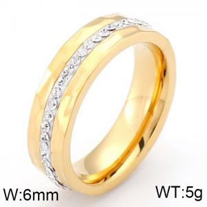 Stainless Steel Stone&Crystal Ring - KR35833-K