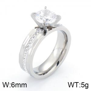 Stainless Steel Stone&Crystal Ring - KR35835-K