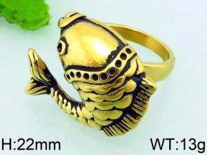 Stainless Steel Gold-plating Ring - KR35866-HL