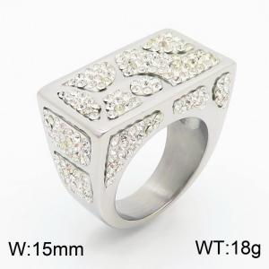 Stainless Steel Stone&Crystal Ring - KR36007-K