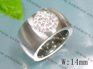 Stainless Steel Stone&Crystal Ring - KR36253-K