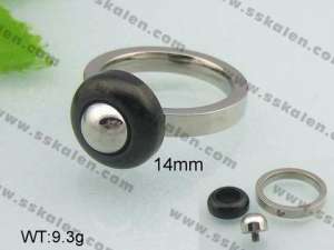 Stainless Steel Black-plating Ring - KR36339-K