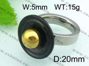 Stainless Steel Black-plating Ring - KR36343-K