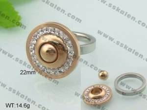 Stainless Steel Stone&Crystal Ring - KR36348-K