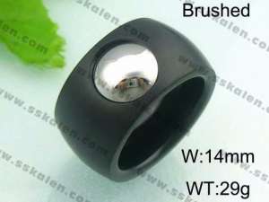 Stainless Steel Black-plating Ring - KR36355-K