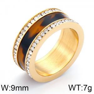 Stainless Steel Stone&Crystal Ring - KR36423-K