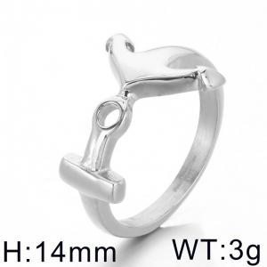 Steel cast anchor arrow polished ring - KR36429-BD