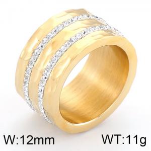 Stainless Steel Stone&Crystal Ring - KR36527-K