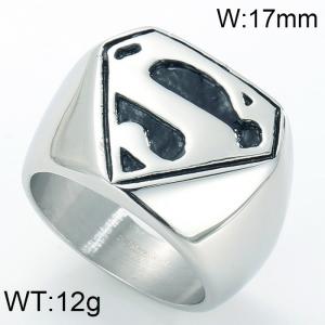 Stainless Steel Black-plating Ring - KR36584-BD