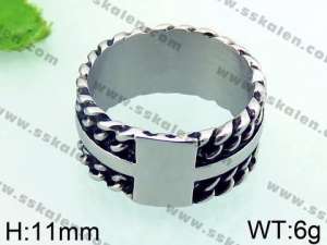 Stainless Steel Black-plating Ring - KR36585-BD