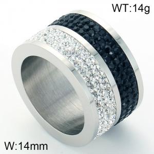 Stainless Steel Stone&Crystal Ring - KR36625-K