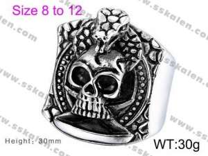 Stainless Skull Ring - KR36812-K