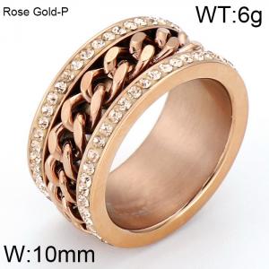 Stainless Steel Rose Gold-plating Ring - KR37100-K