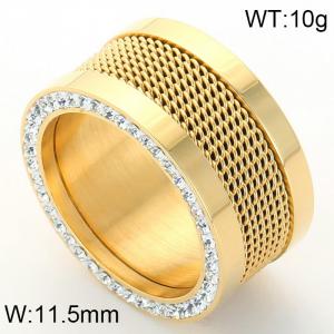 Stainless Steel Stone&Crystal Ring - KR37201-K