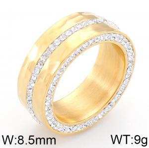 Stainless Steel Stone&Crystal Ring - KR37211-K